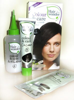 Farby do włosów: Hairwonder , Colour&Care, kolor czarny i mój sposób na żelatynę ;)