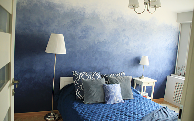 Projekt nowy dom: sypialnia i ściana ombre DIY