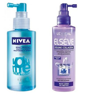 Spraye unoszące włosy u nasady – Nivea Volume vs. Elseve Collagene